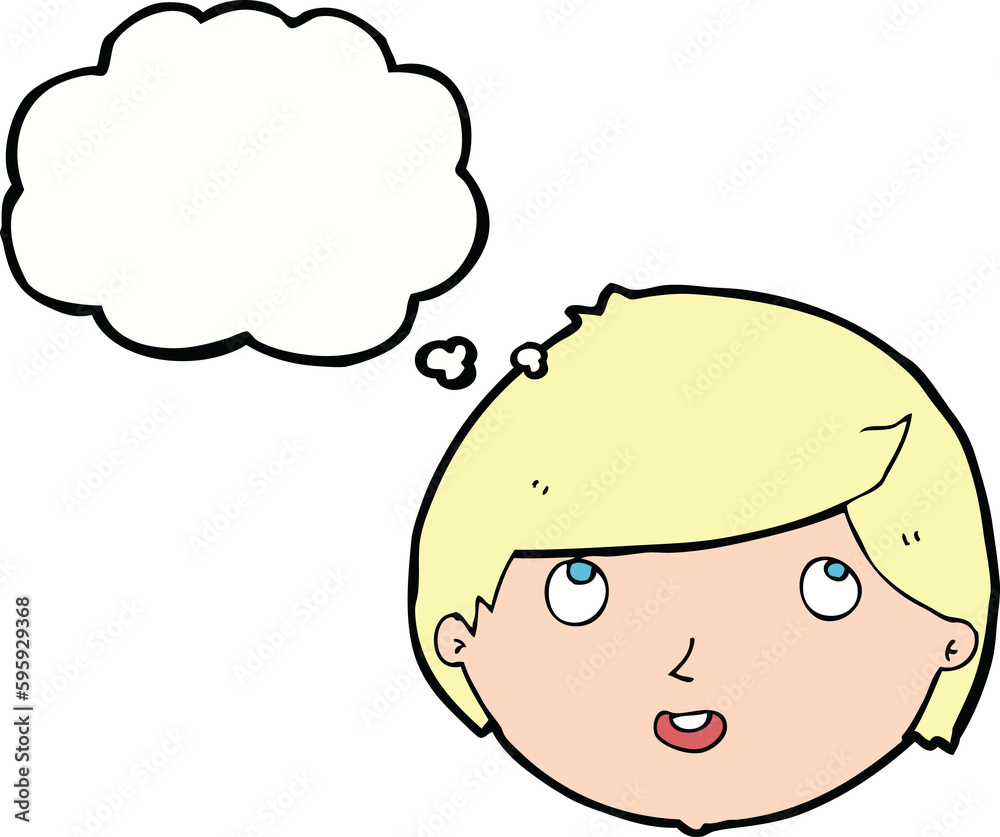 cartoon happy face with thought bubble cartoon happy face with thought bubble