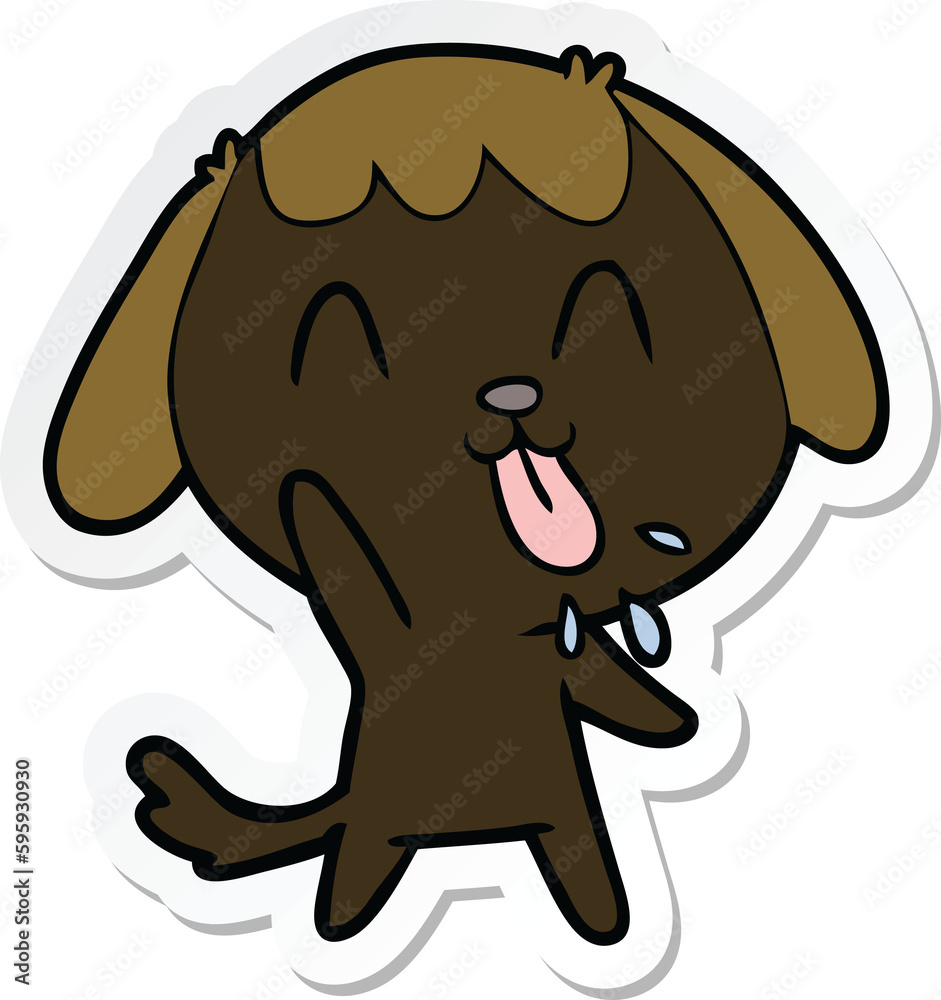 Obraz premium sticker of a cute cartoon dog
