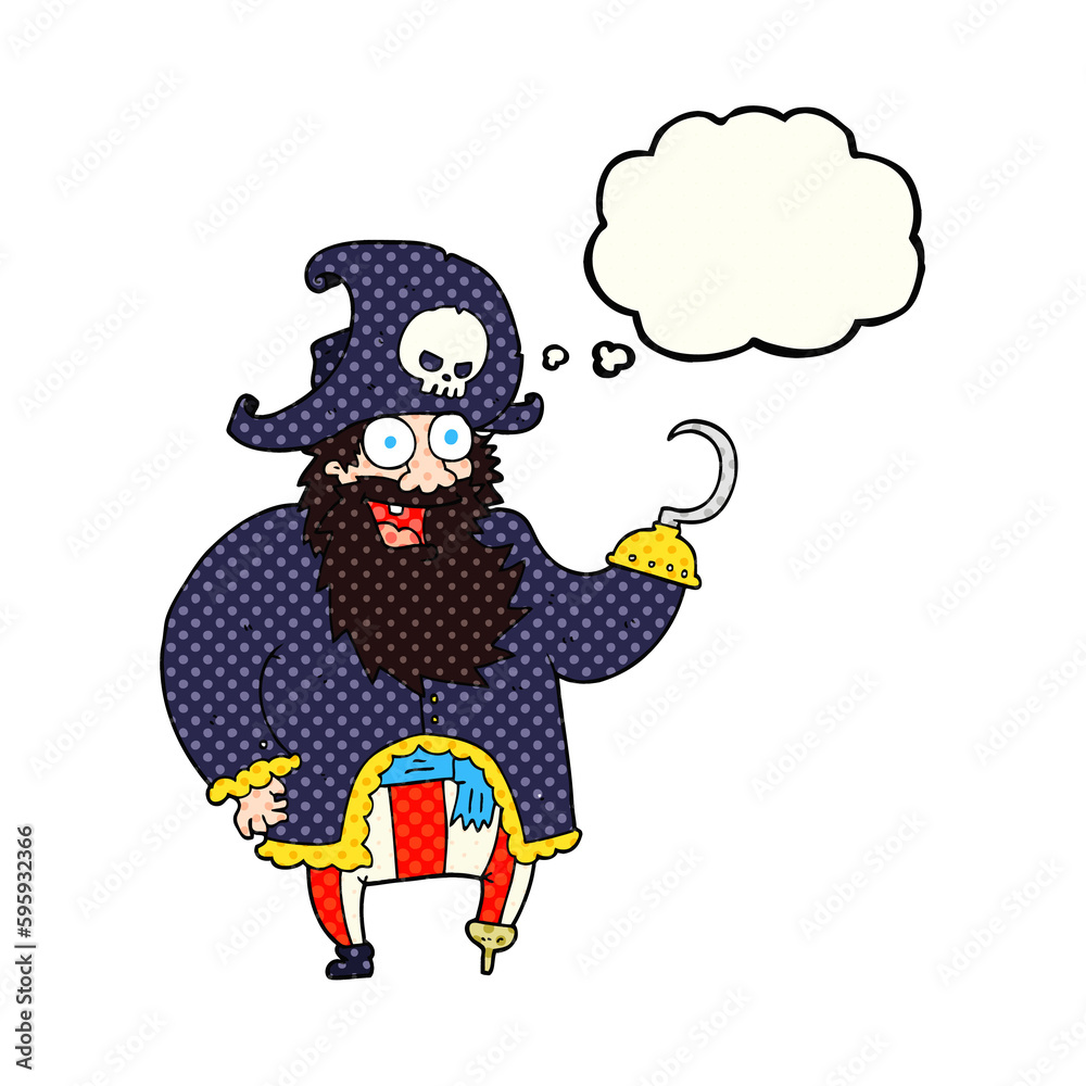 freehand drawn thought bubble cartoon pirate captain freehand drawn thought bubble cartoon pirate captain