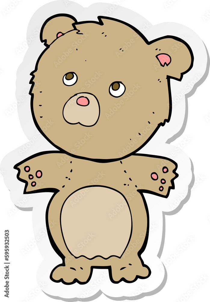 sticker of a cartoon funny teddy bear sticker of a cartoon funny teddy bear
