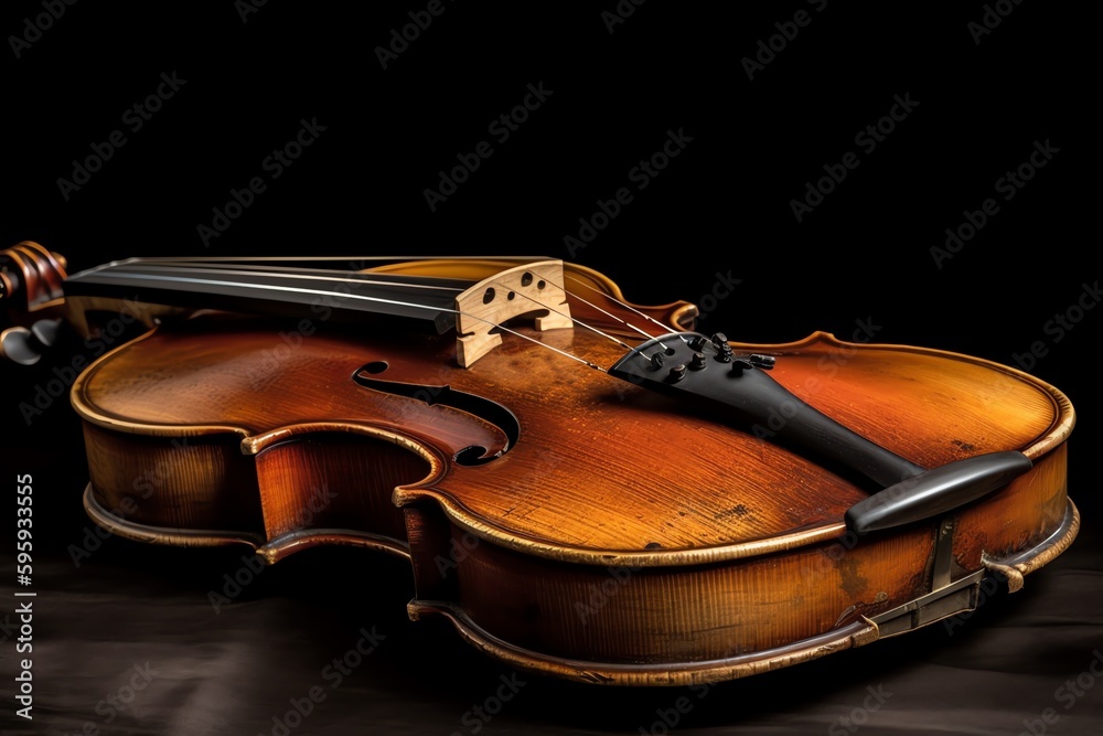 Fototapeta premium A Symphony Orchestras Violin. Generative AI
