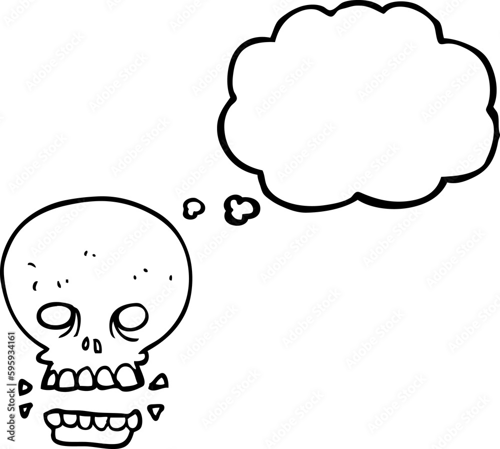 freehand drawn thought bubble cartoon scary skull freehand drawn thought bubble cartoon scary skull
