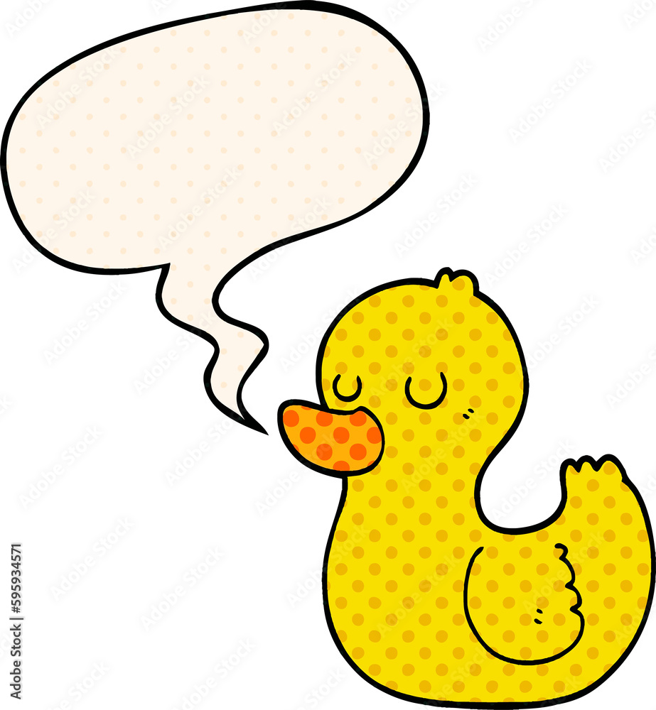 cartoon duck with speech bubble in comic book style cartoon duck with speech bubble in comic book style