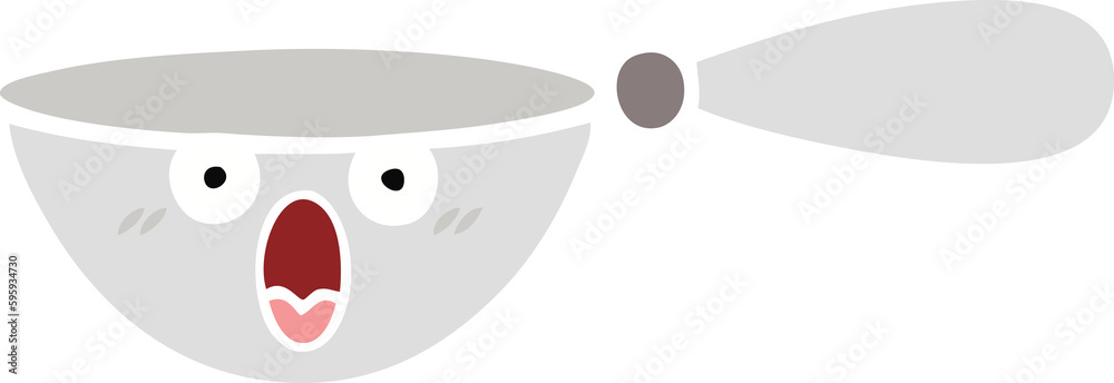 flat color retro cartoon of a measuring spoon flat color retro cartoon of a measuring spoon