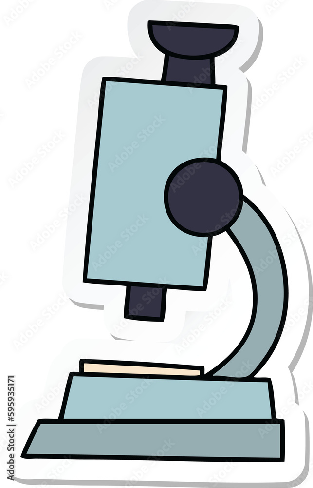 sticker of a cute cartoon science microscope sticker of a cute cartoon science microscope