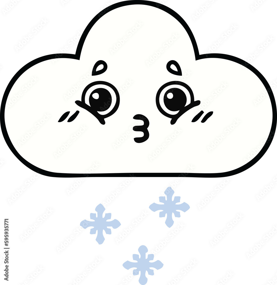 Fototapeta premium cute cartoon of a snow cloud