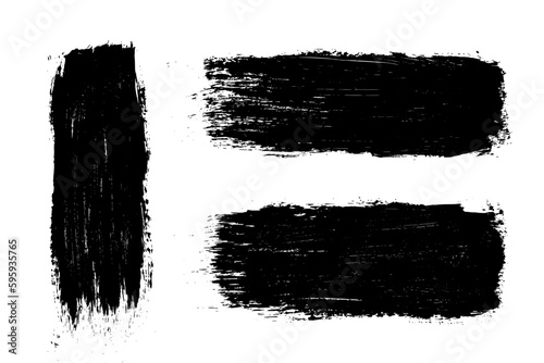 Set of ink black abstract paint stroke isolated on white background. Paint droplets. Digitally generated image. Vector design elements, illustration, EPS 10.