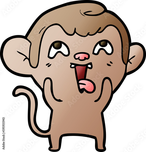 crazy cartoon monkey