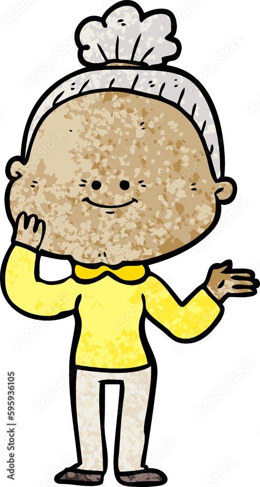 cartoon happy old woman cartoon happy old woman
