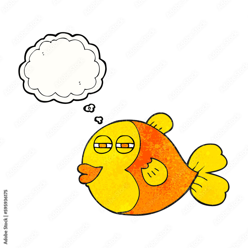 freehand drawn thought bubble textured cartoon fish freehand drawn thought bubble textured cartoon fish