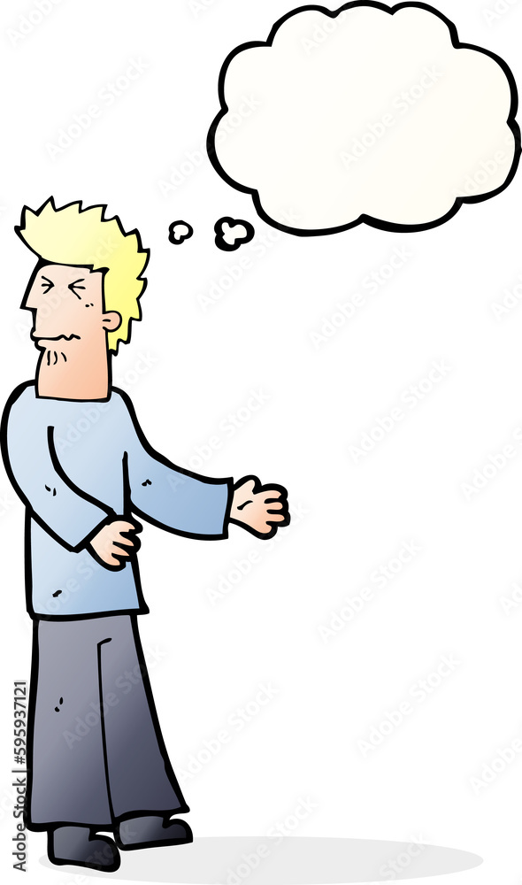 cartoon disgusted man with thought bubble cartoon disgusted man with thought bubble