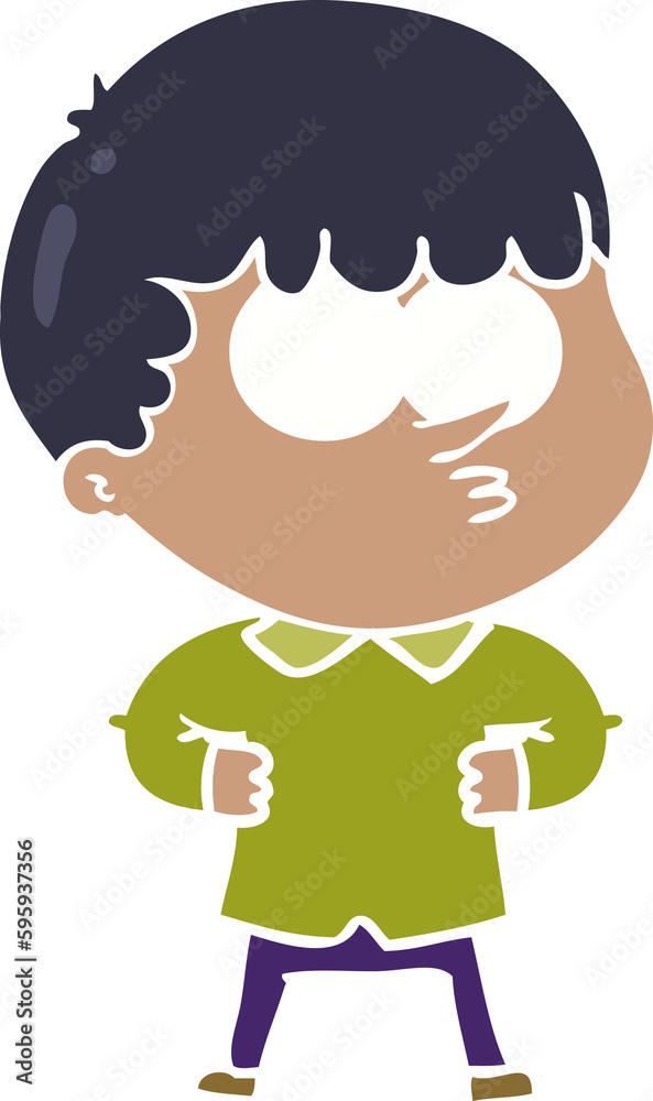 flat color style cartoon curious boy flat color style cartoon curious boy