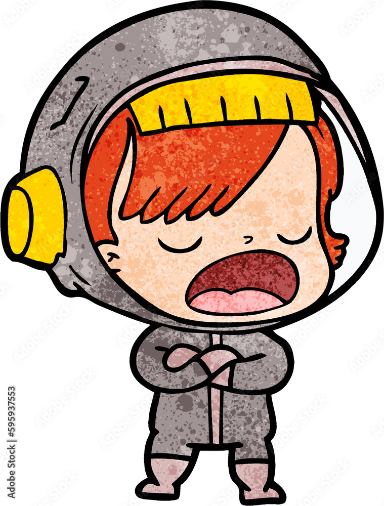 Obraz premium cartoon talking astronaut