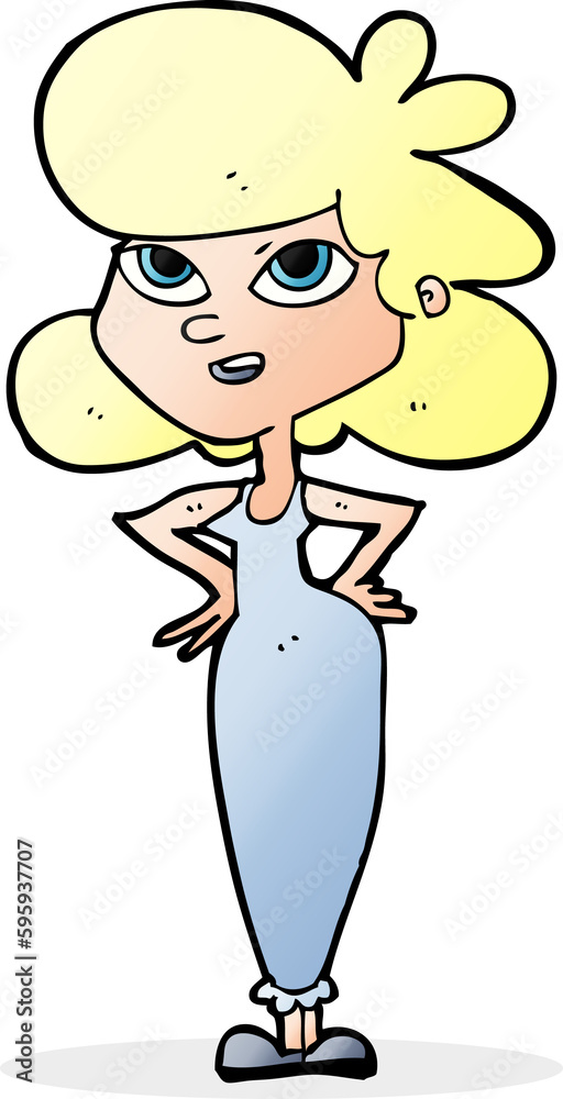 cartoon girl with hands on hips cartoon girl with hands on hips