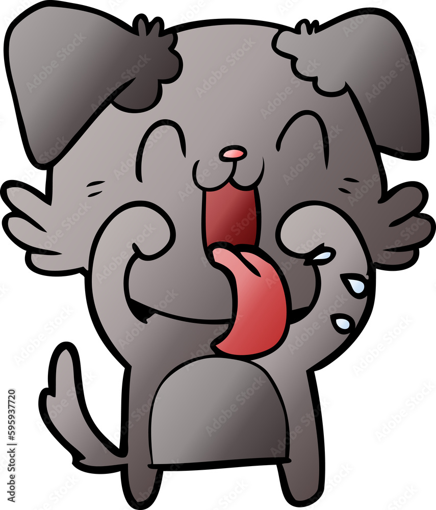 cartoon panting dog cartoon panting dog