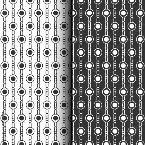 Linear seamless pattern with line stripe and circles © MicroTee