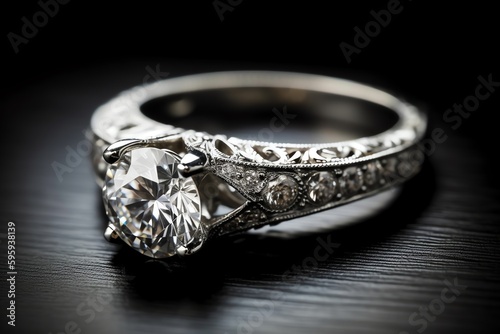 Sparkling Diamond Engagement Ring For Wedding. Generative AI