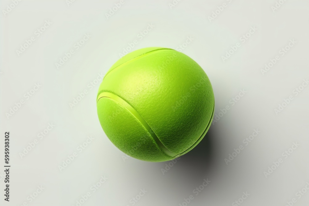 Top view of blank green tennis ball mockup. Generative AI