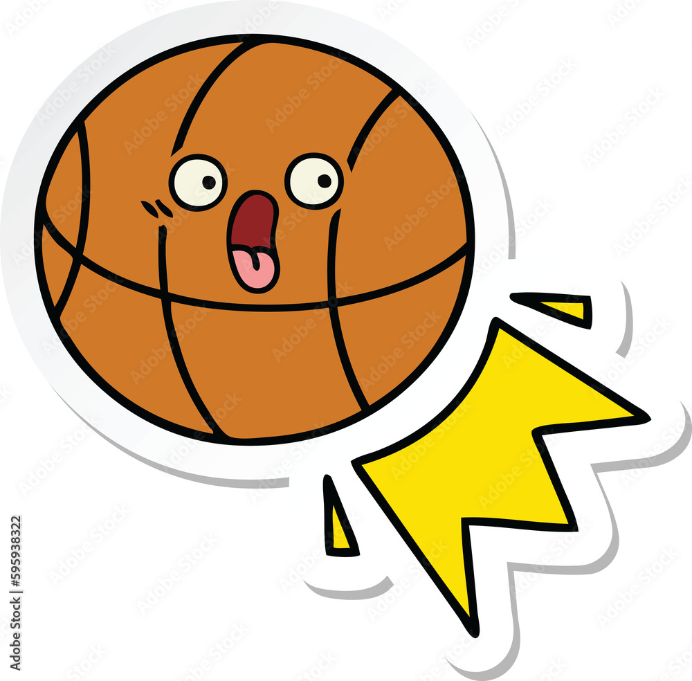 sticker of a cute cartoon basketball sticker of a cute cartoon basketball