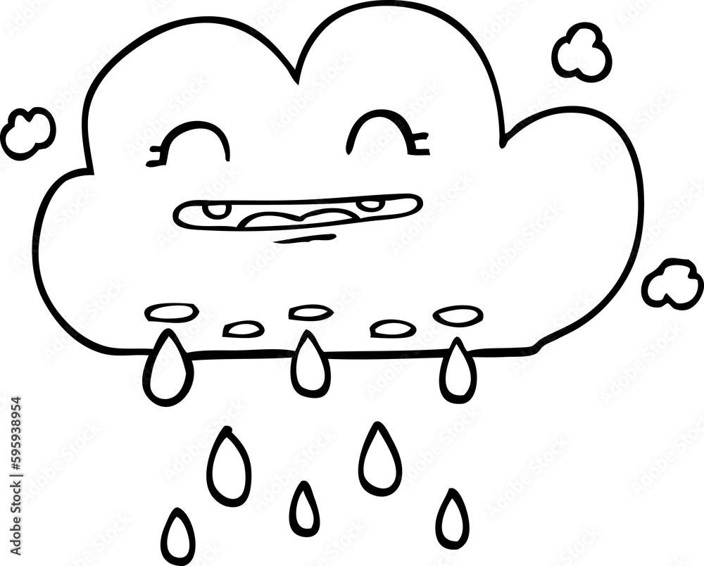 line drawing cartoon rain cloud line drawing cartoon rain cloud