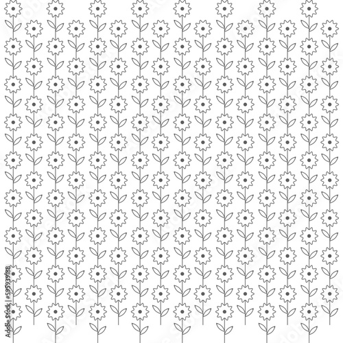 Seamless ornamental floral pattern background with hand drawn flower 
