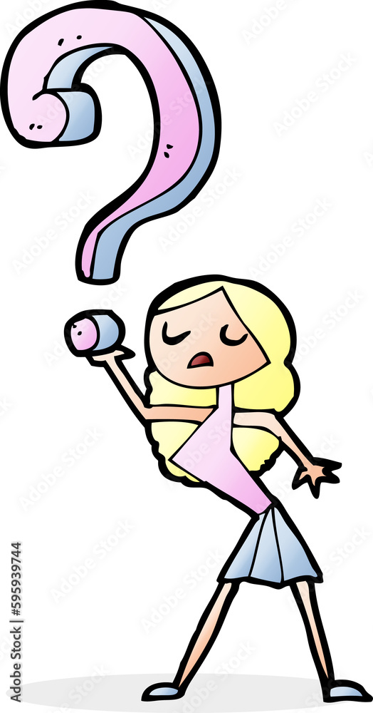 cartoon girl asking a question cartoon girl asking a question