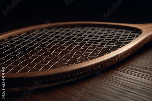 3D tennis racket rendering. Generative AI © Pixel Matrix