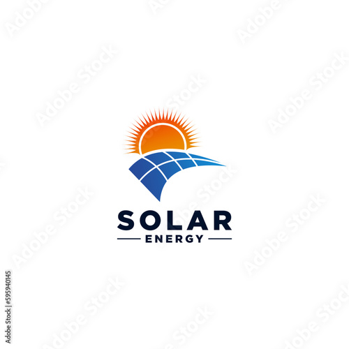solar energy logo template vector in white background
