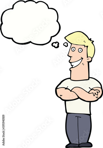 Wallpaper Mural cartoon grinning man with thought bubble Torontodigital.ca