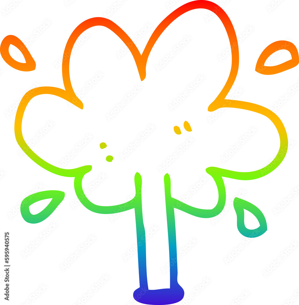 rainbow gradient line drawing of a cartoon water squirt rainbow gradient line drawing of a cartoon water squirt