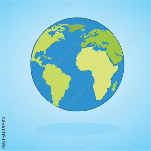 Planet Earth on a blue background vector illustration