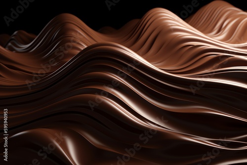 Chocolate Wave, Abstract 3d Background. Generative AI