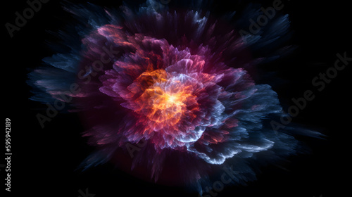 Mind-blowing shot of a supernova explosion, with its shockwave rippling through the interstellar medium and illuminating the surrounding clouds