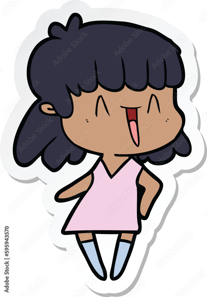 sticker of a cartoon woman sticker of a cartoon woman