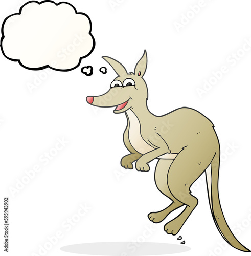 freehand drawn thought bubble cartoon kangaroo © lineartestpilot