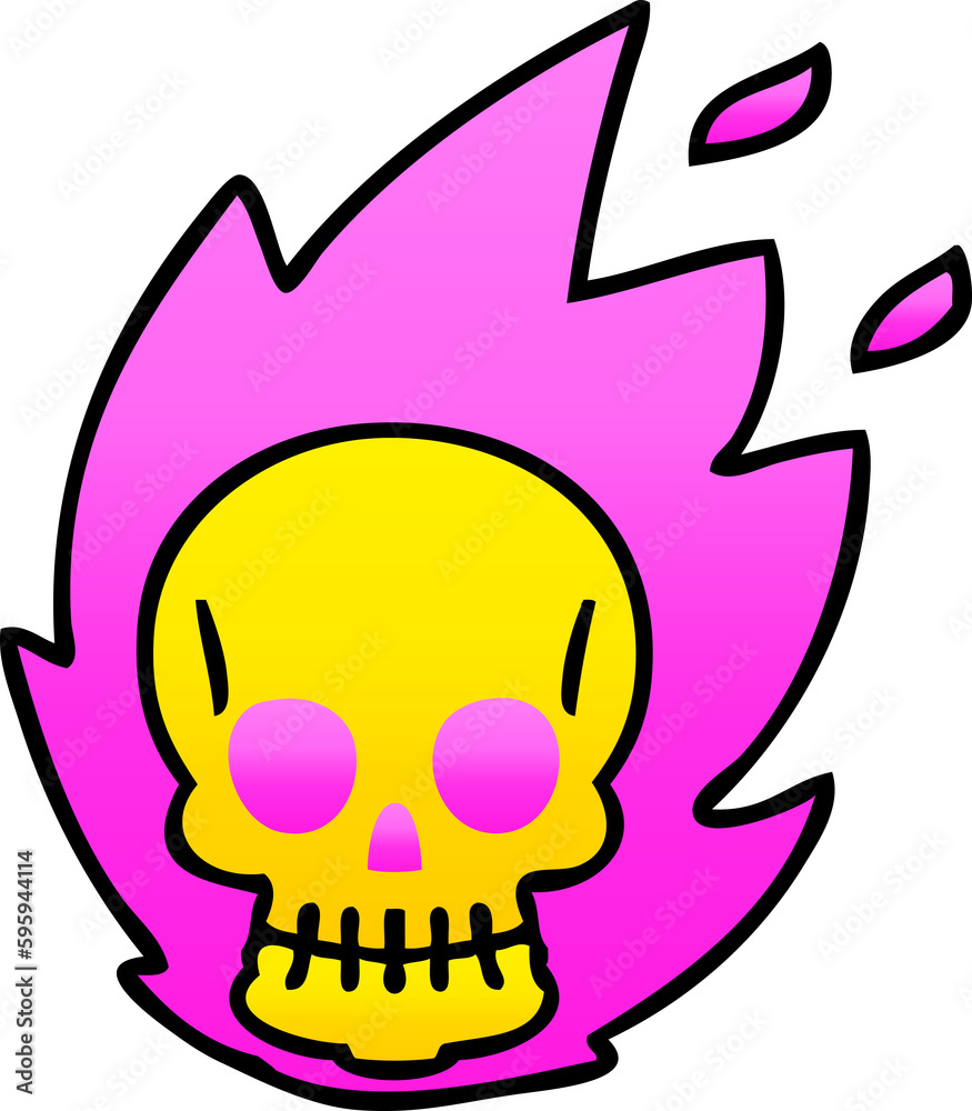 gradient shaded quirky cartoon skull gradient shaded quirky cartoon skull