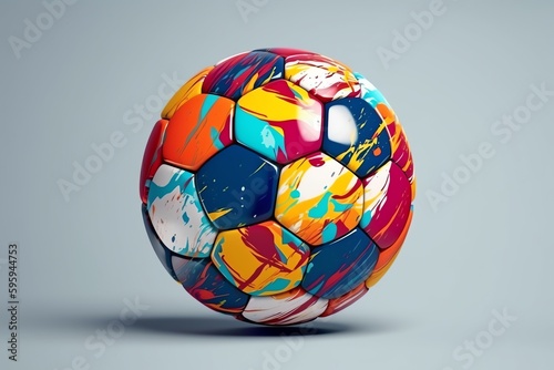 Colorful soccer isolated on background. Generative AI
