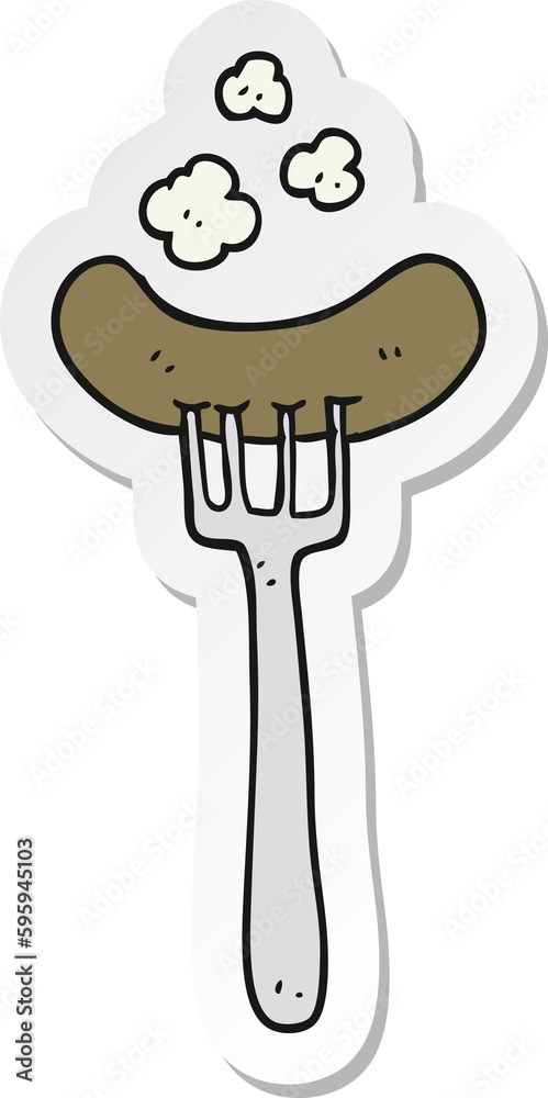 sticker of a cartoon cooked sausage sticker of a cartoon cooked sausage