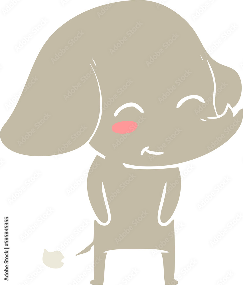 cute flat color style cartoon elephant cute flat color style cartoon elephant