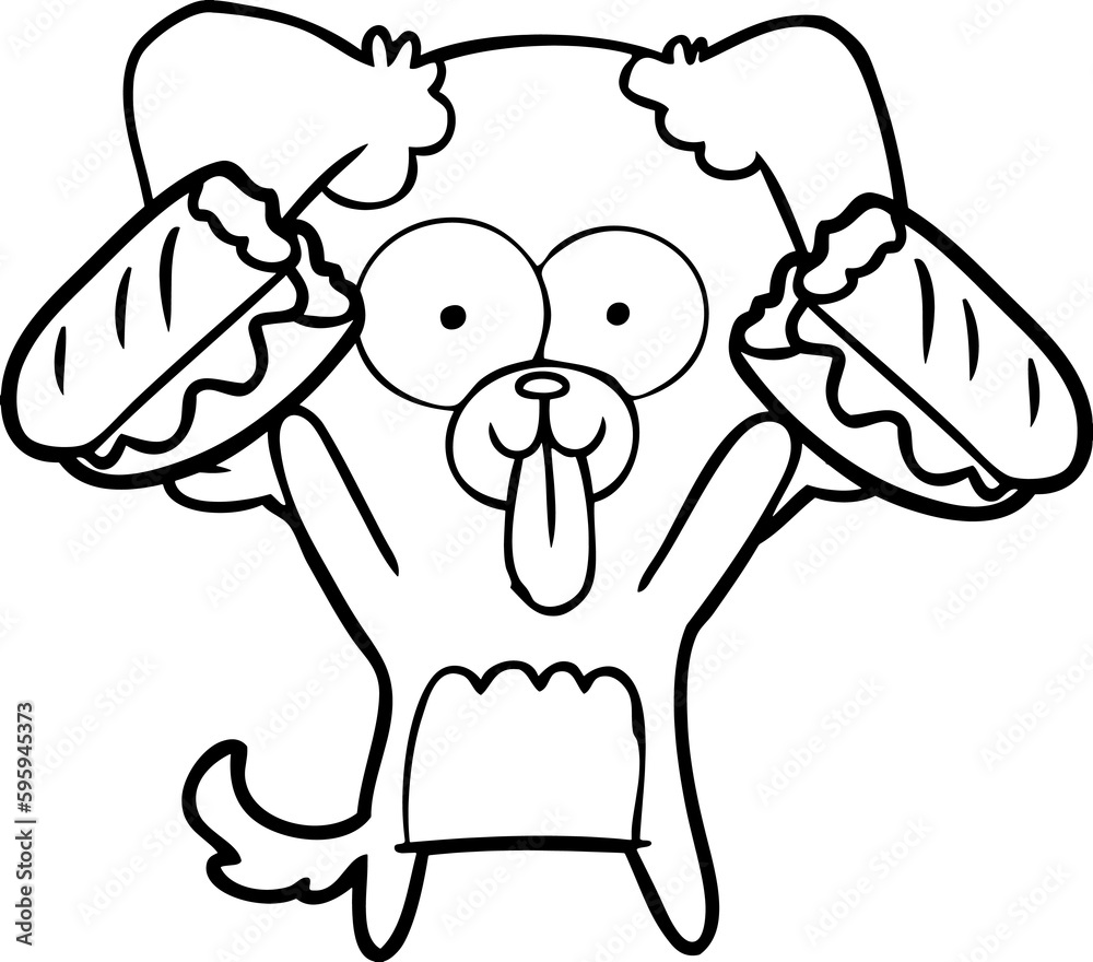 cartoon dog with tongue sticking out and sandwich cartoon dog with tongue sticking out and sandwich