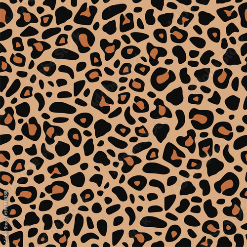 Leopard print vector seamless. Fashionable background for fabric  paper  clothes. Animal pattern.