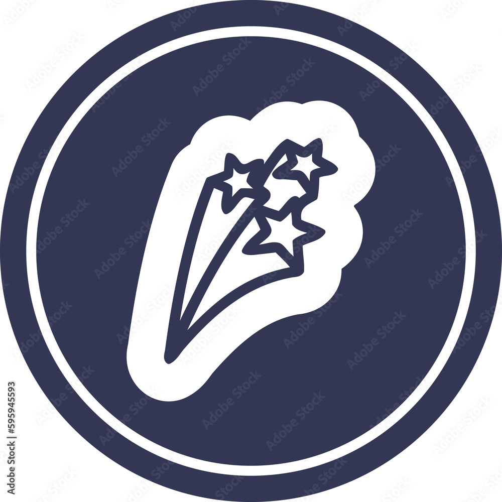 shooting stars circular icon symbol shooting stars circular icon symbol
