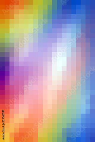 Rainbow gradient background pixel mosaic tile. Vertical image