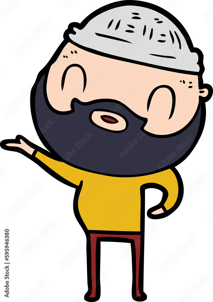 cartoon bearded man