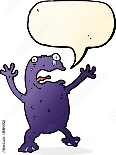 cartoon poisonous frog with speech bubble