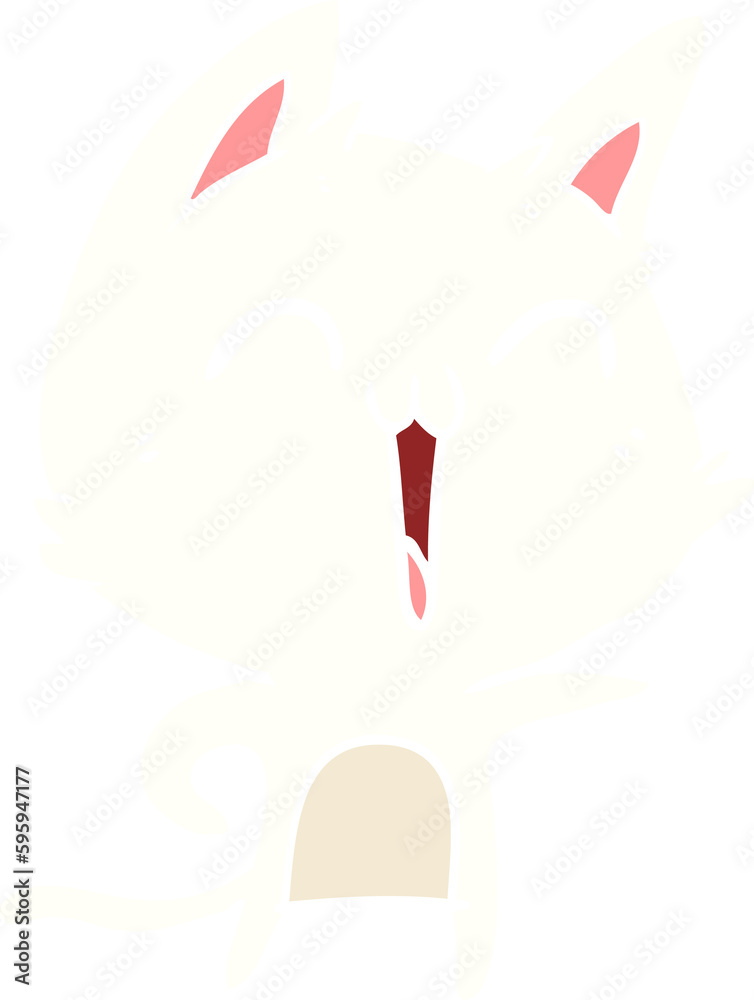 happy flat color style cartoon cat happy flat color style cartoon cat