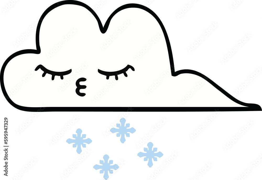 cute cartoon of a snow cloud cute cartoon of a snow cloud