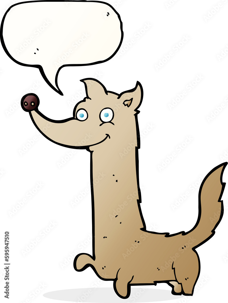 cartoon happy dog with speech bubble cartoon happy dog with speech bubble