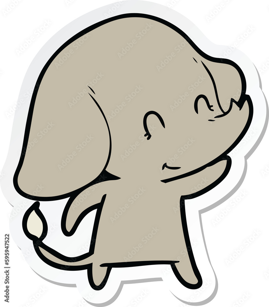 sticker of a cute cartoon elephant sticker of a cute cartoon elephant