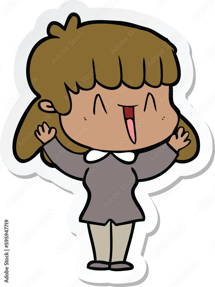 sticker of a cartoon woman